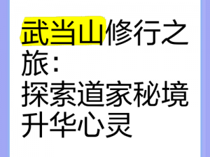 武当问道：探寻千年古道的奥秘与智慧之旅