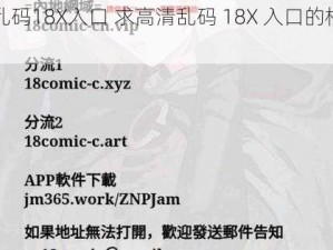 高清乱码18X入口 求高清乱码 18X 入口的相关资源