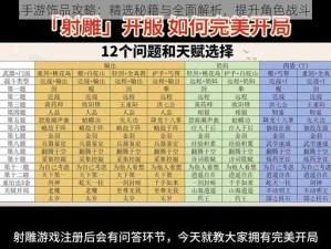 神雕侠侣手游饰品攻略：精选秘籍与全面解析，提升角色战斗力的诀窍