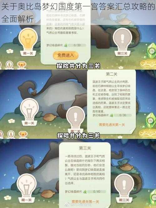 关于奥比岛梦幻国度第一宫答案汇总攻略的全面解析