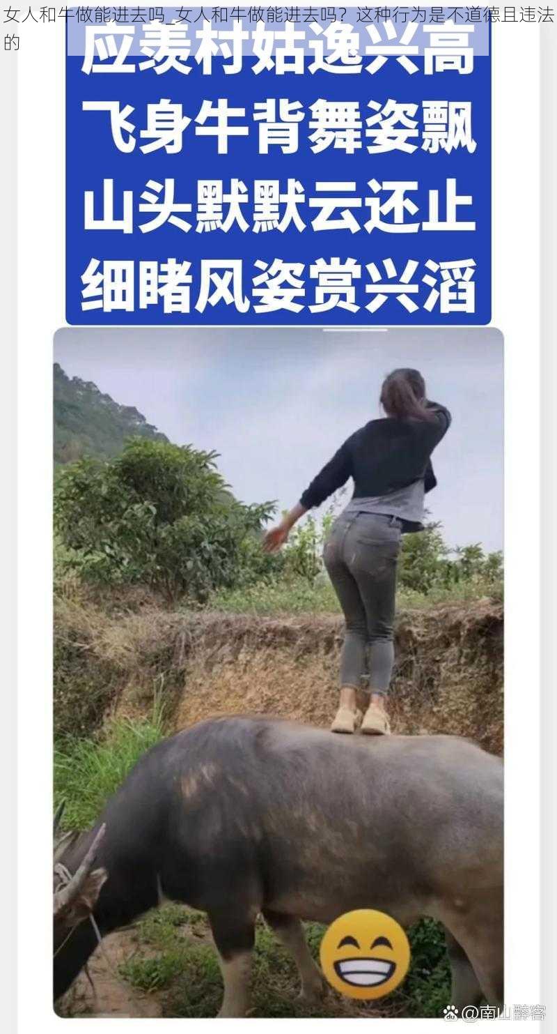 女人和牛做能进去吗_女人和牛做能进去吗？这种行为是不道德且违法的