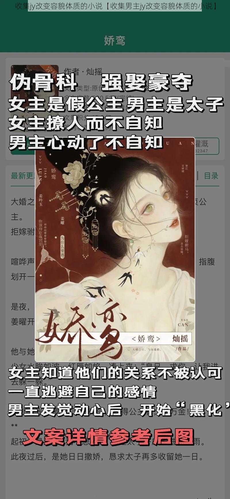 收集jy改变容貌体质的小说【收集男主jy改变容貌体质的小说】