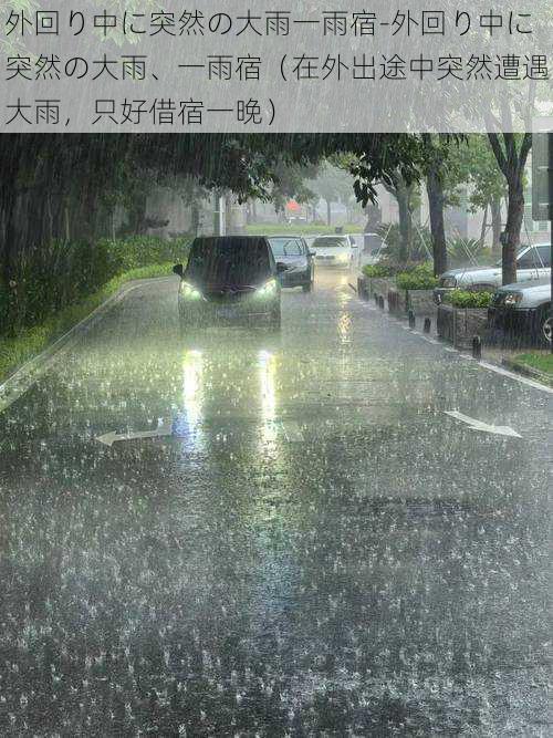 外回り中に突然の大雨一雨宿-外回り中に突然の大雨、一雨宿（在外出途中突然遭遇大雨，只好借宿一晚）