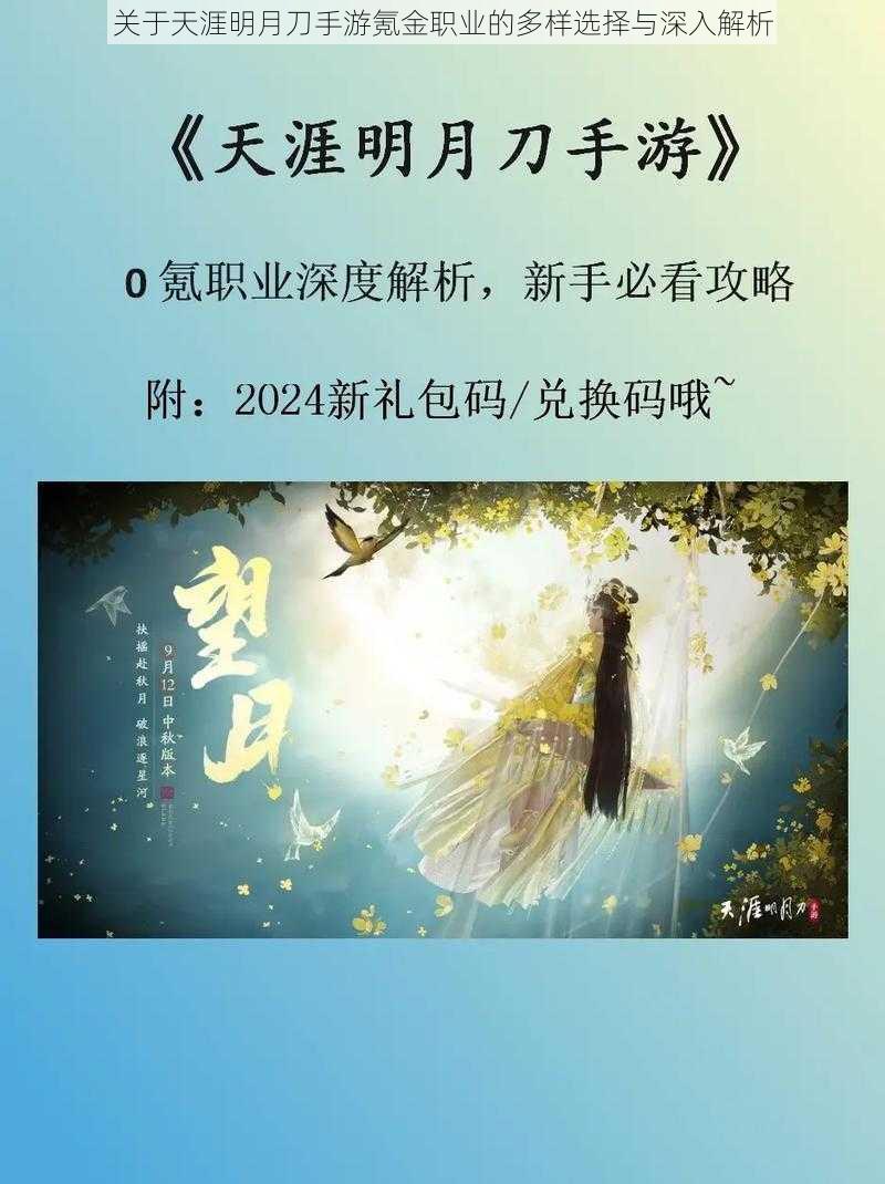 关于天涯明月刀手游氪金职业的多样选择与深入解析