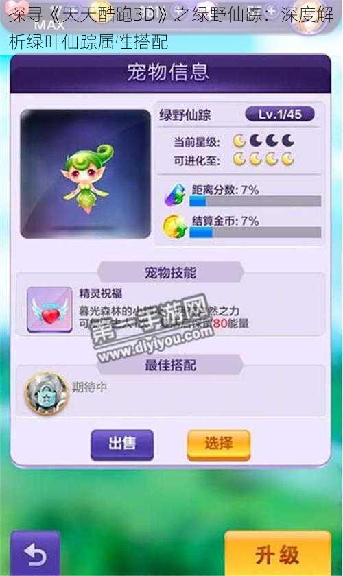 探寻《天天酷跑3D》之绿野仙踪：深度解析绿叶仙踪属性搭配